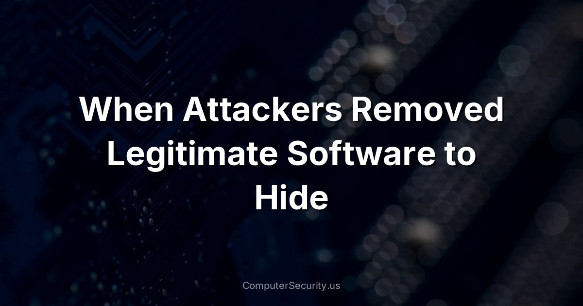When Attackers Removed Legitimate Software to Hide