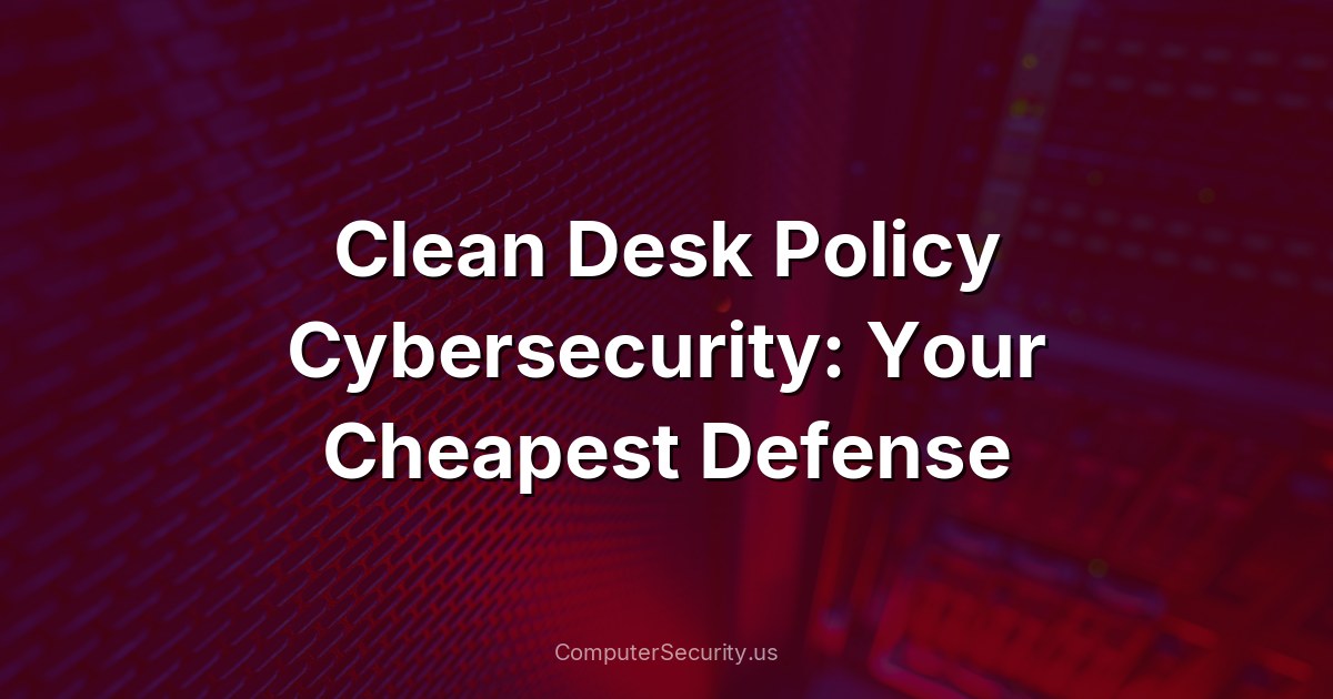 Clean Desk Policy Cybersecurity: Your Cheapest Defense
