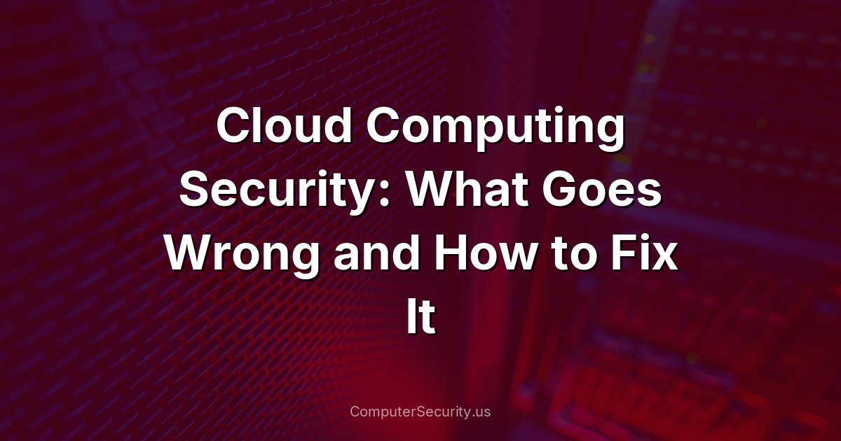 Cloud Computing Security: What Goes Wrong and How to Fix It