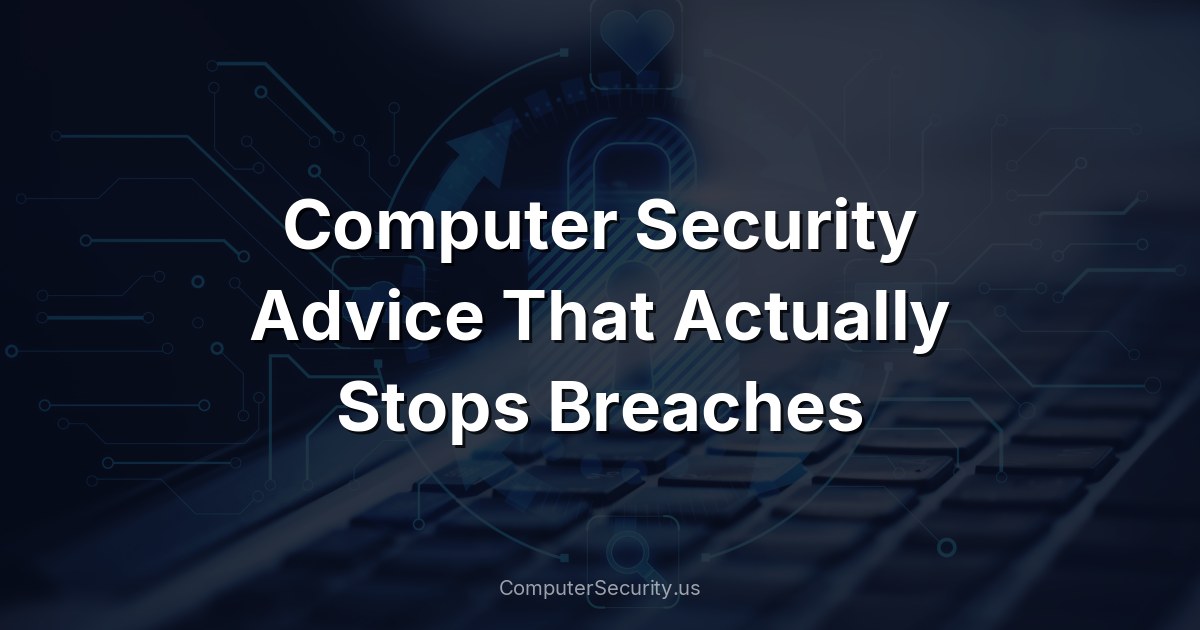 Computer Security Advice That Actually Stops Breaches