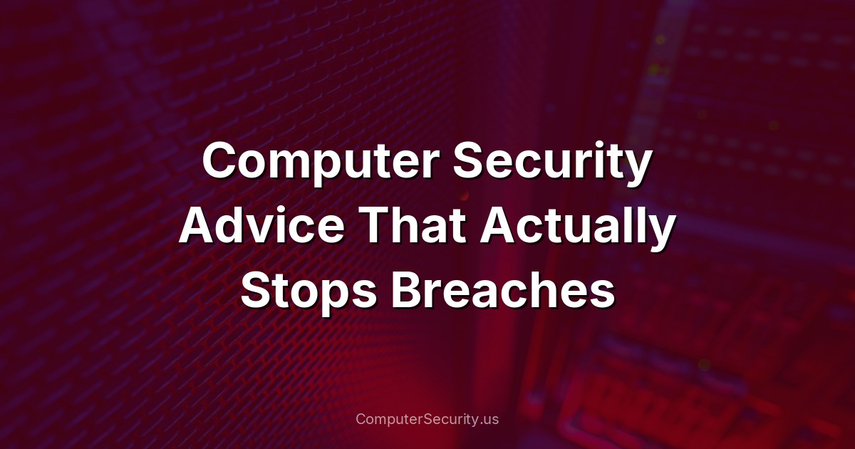 Computer Security Advice That Actually Stops Breaches