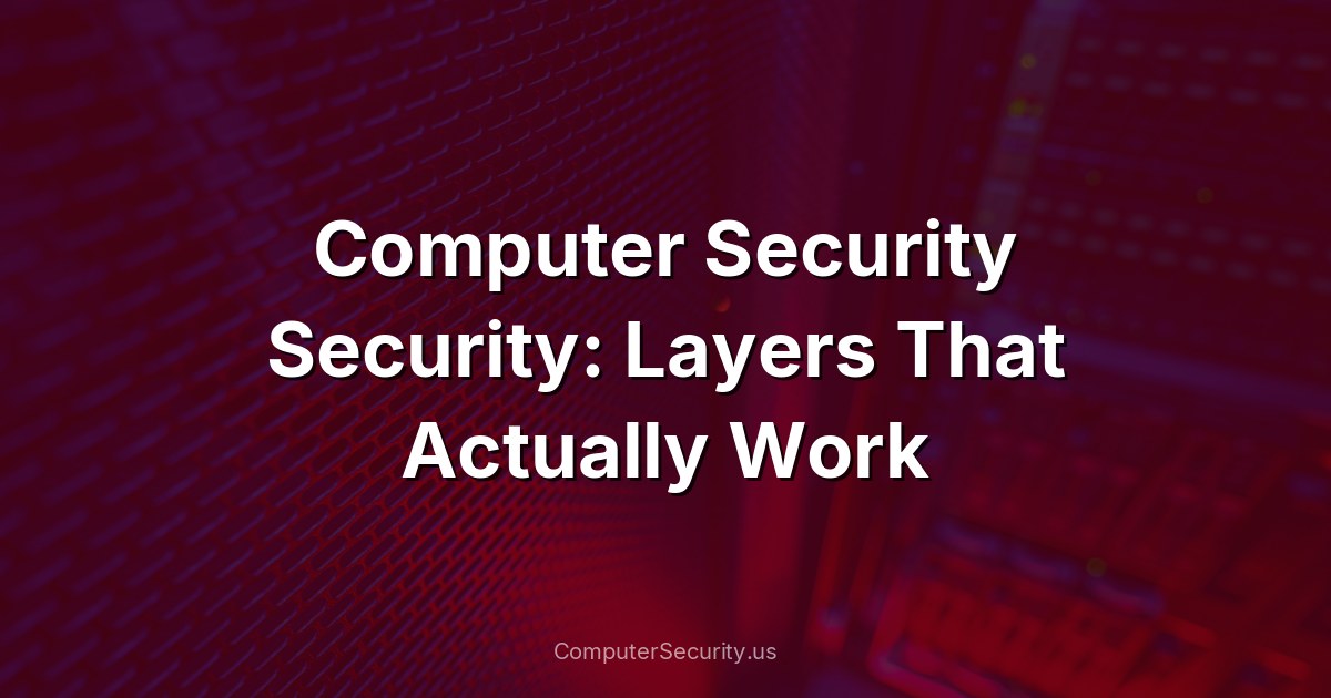 Computer Security Security: Layers That Actually Work