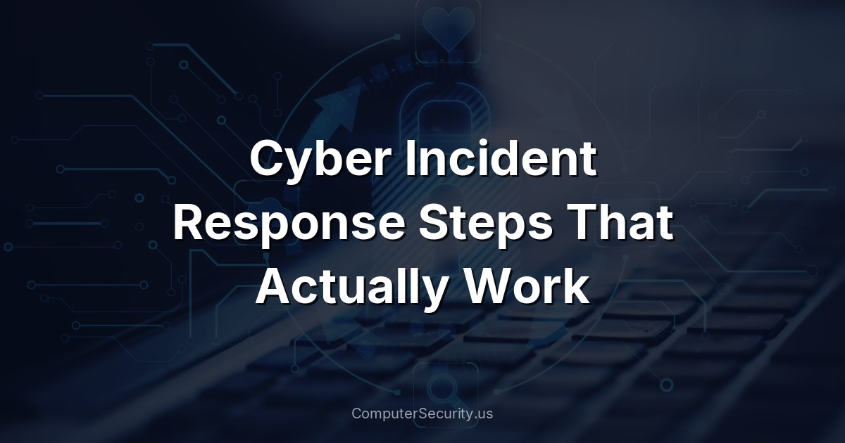 Cyber Incident Response Steps That Actually Work