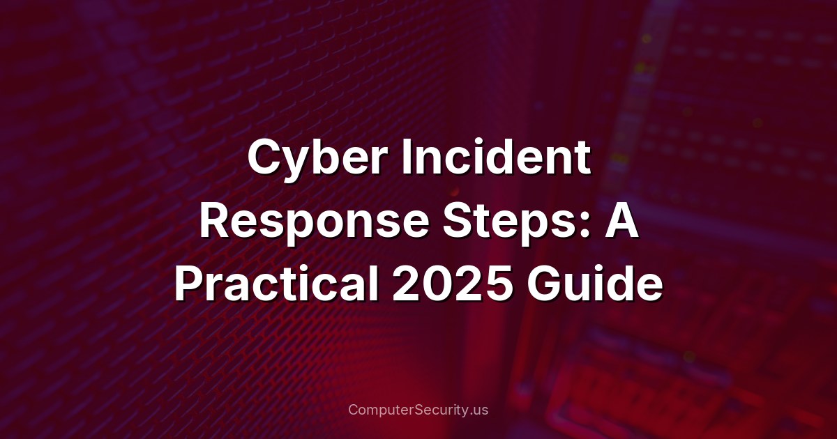 Cyber Incident Response Steps: A Practical 2025 Guide