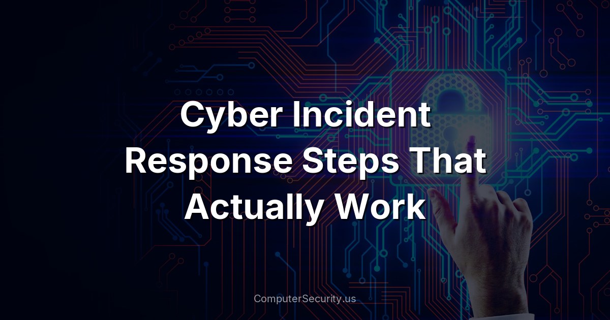 Cyber Incident Response Steps That Actually Work