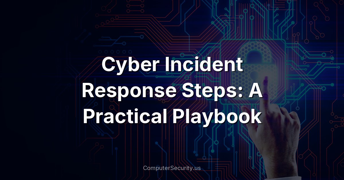 Cyber Incident Response Steps: A Practical Playbook