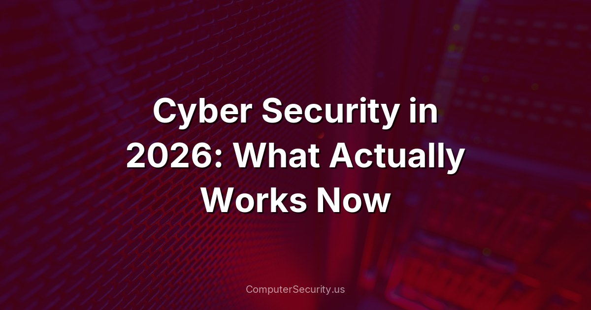 Cyber Security in 2026: What Actually Works Now