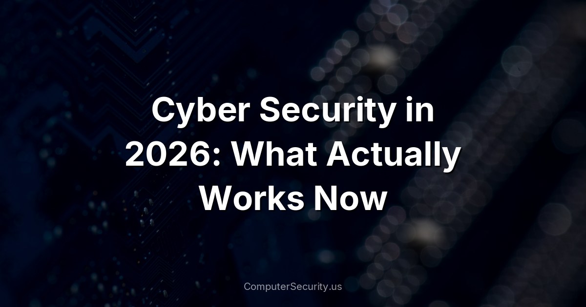 Cyber Security in 2026: What Actually Works Now