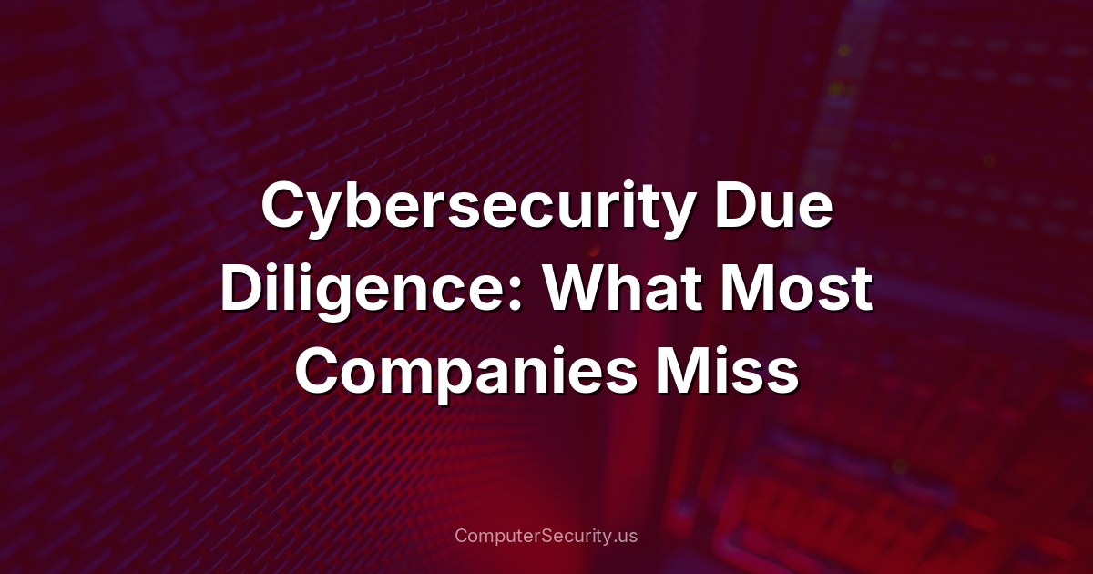 Cybersecurity Due Diligence: What Most Companies Miss