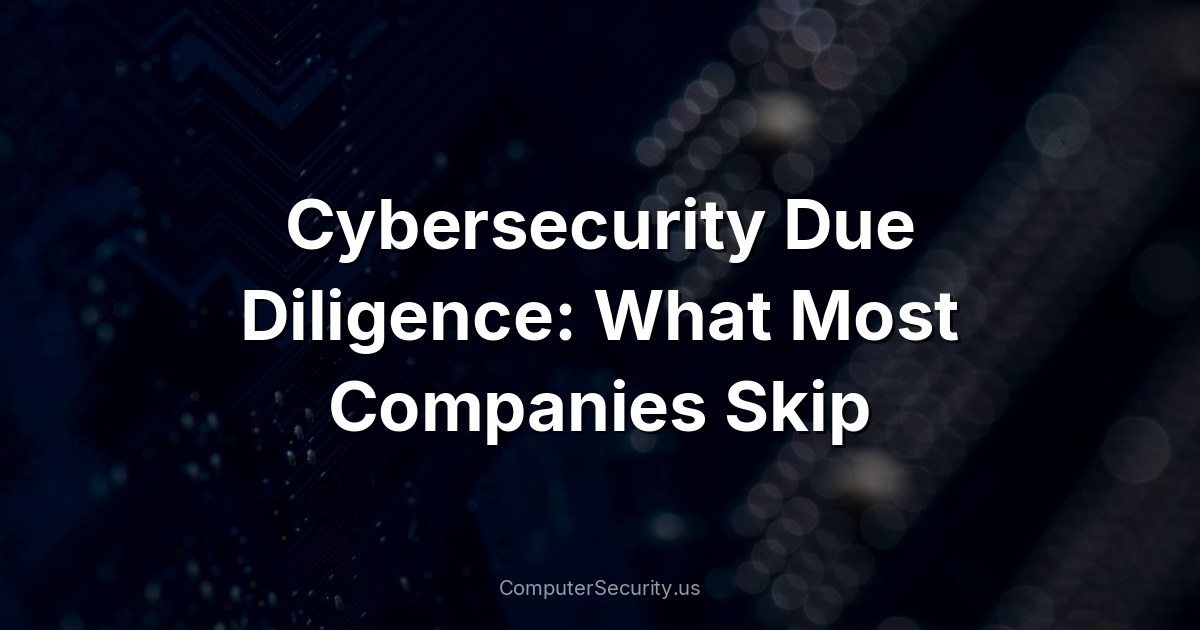 Cybersecurity Due Diligence: What Most Companies Skip