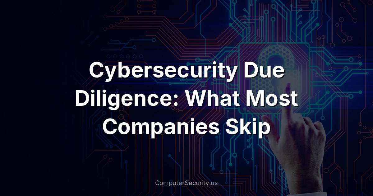 Cybersecurity Due Diligence: What Most Companies Skip