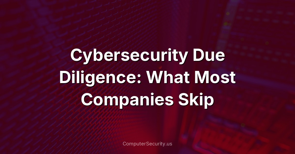 Cybersecurity Due Diligence: What Most Companies Skip