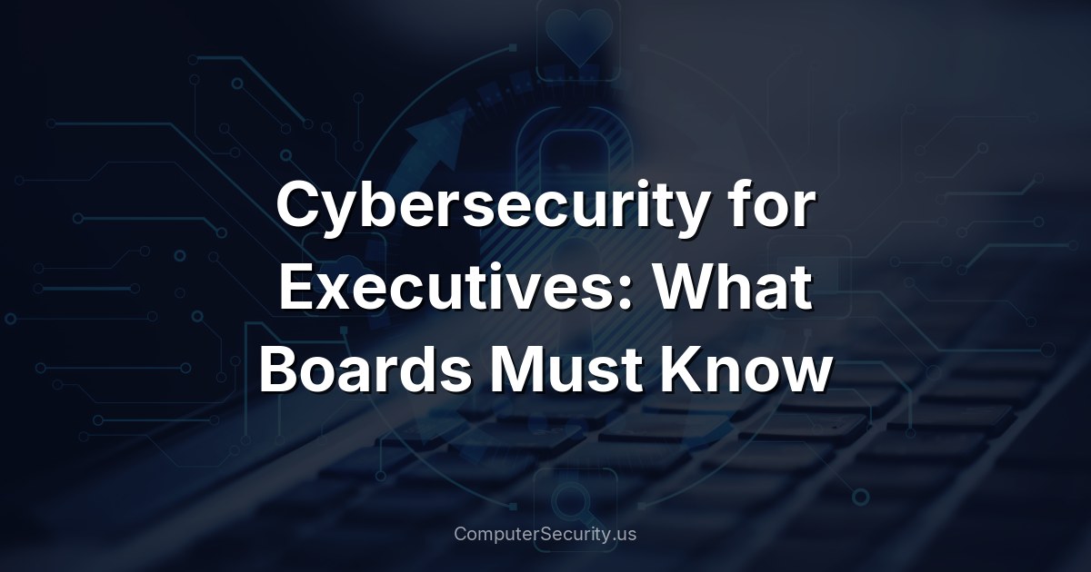 Cybersecurity for Executives: What Boards Must Know