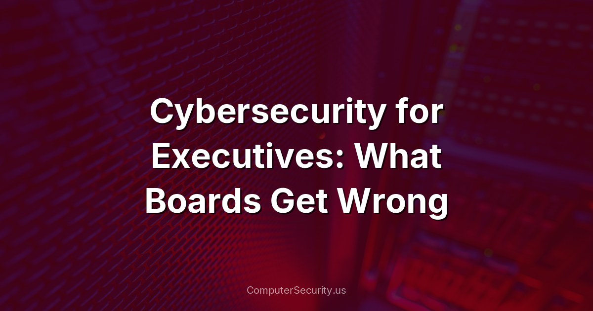 Cybersecurity for Executives: What Boards Get Wrong