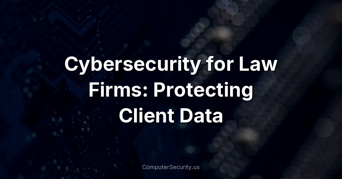 Cybersecurity for Law Firms: Protecting Client Data