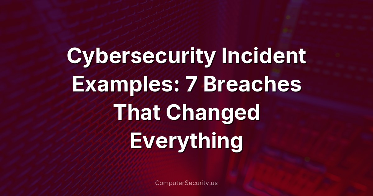 Cybersecurity Incident Examples: 7 Breaches That Changed Everything