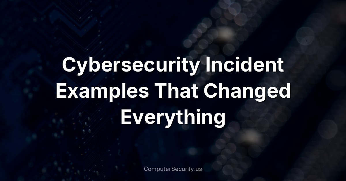 Cybersecurity Incident Examples That Changed Everything
