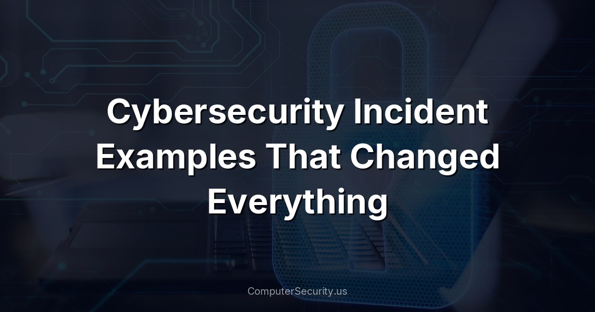 Cybersecurity Incident Examples That Changed Everything