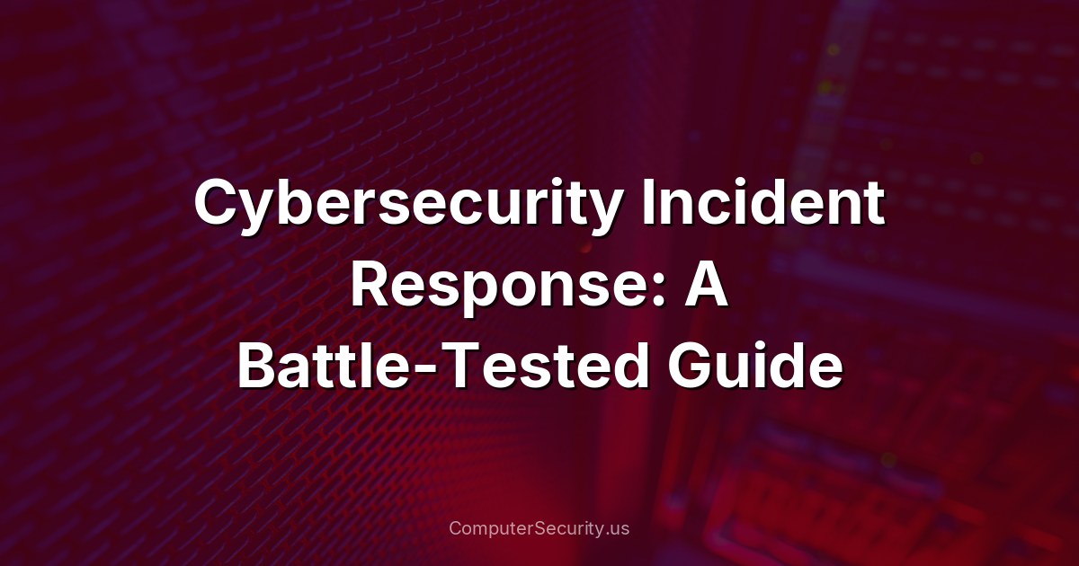 Cybersecurity Incident Response: A Battle-Tested Guide