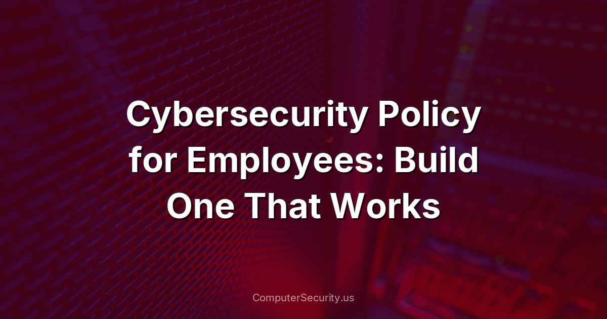 Cybersecurity Policy for Employees: Build One That Works