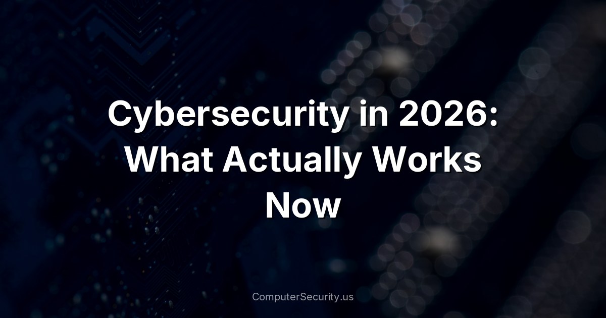 Cybersecurity in 2026: What Actually Works Now