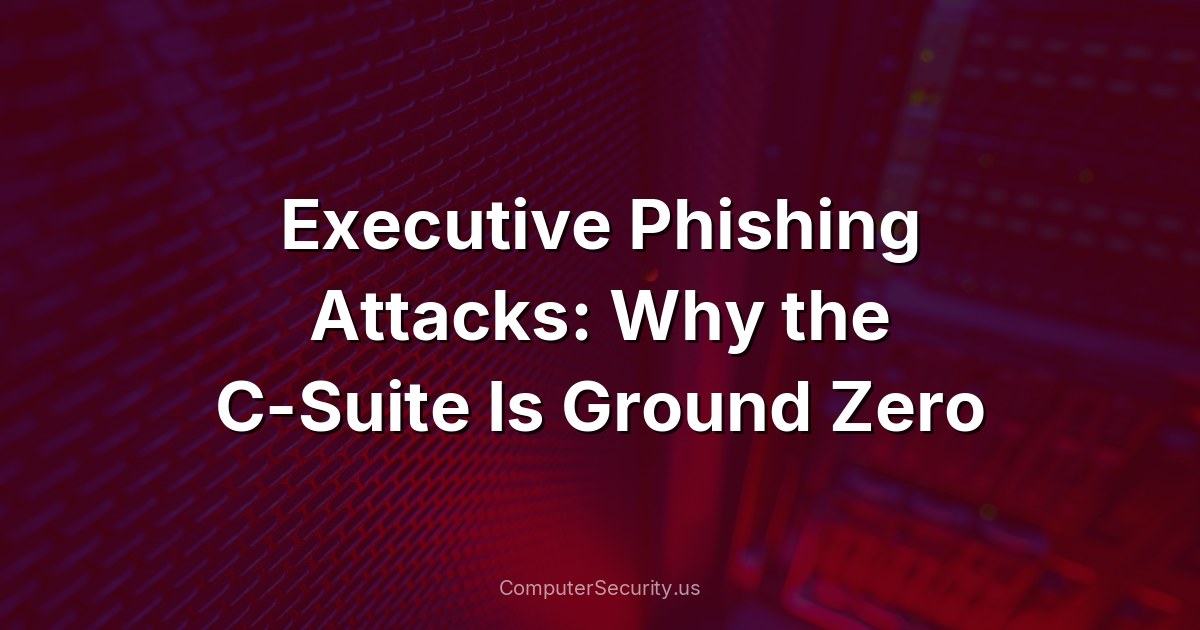 Executive Phishing Attacks: Why the C-Suite Is Ground Zero