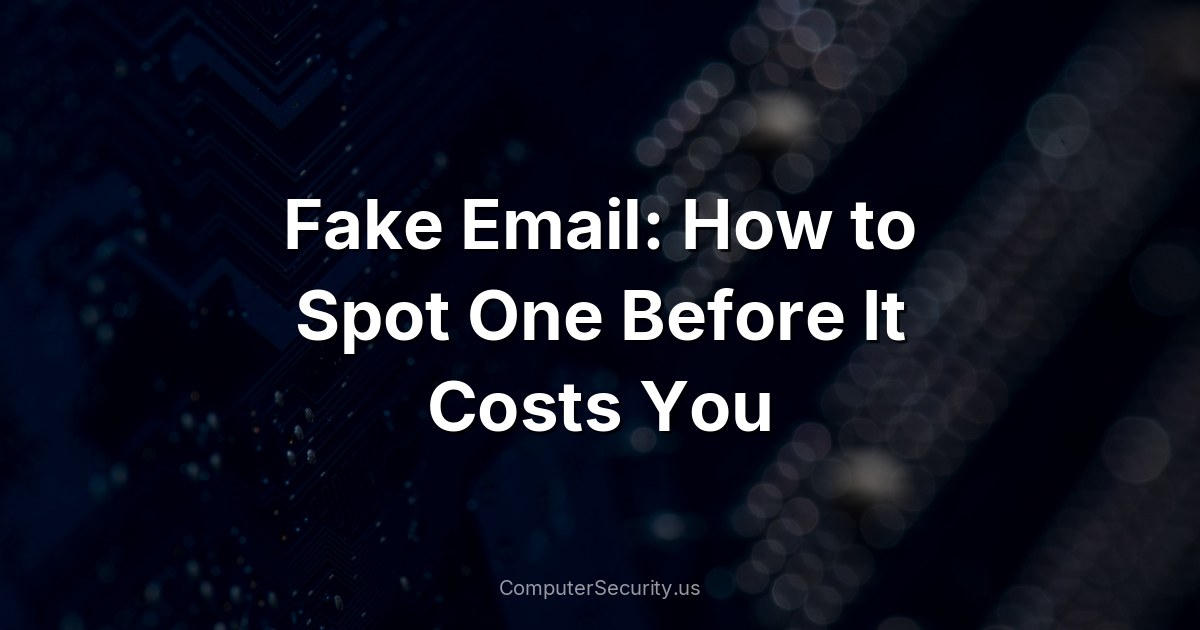 Fake Email: How to Spot One Before It Costs You