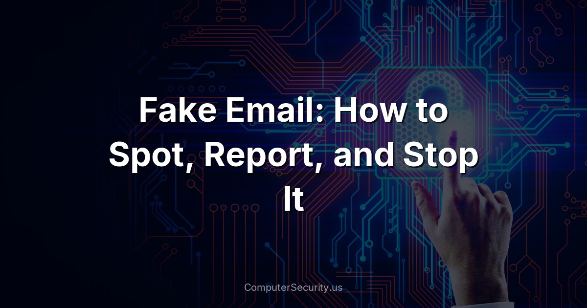 Fake Email: How to Spot, Report, and Stop It