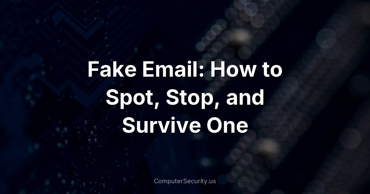 Fake Email: How to Spot, Stop, and Survive One
