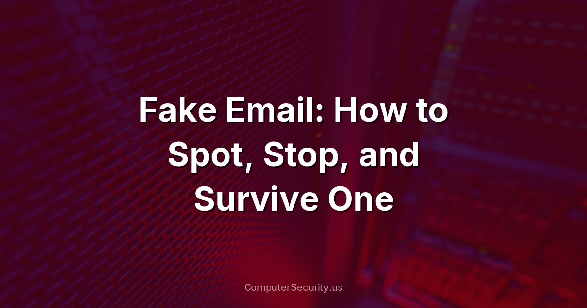Fake Email: How to Spot, Stop, and Survive One