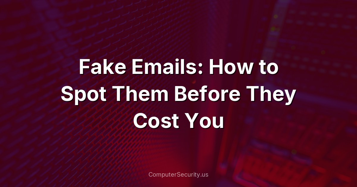 Fake Emails: How to Spot Them Before They Cost You