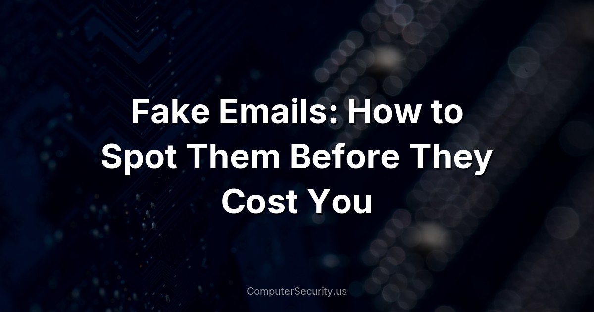 Fake Emails: How to Spot Them Before They Cost You