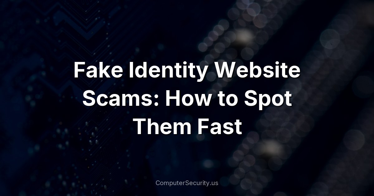 Fake Identity Website Scams: How to Spot Them Fast