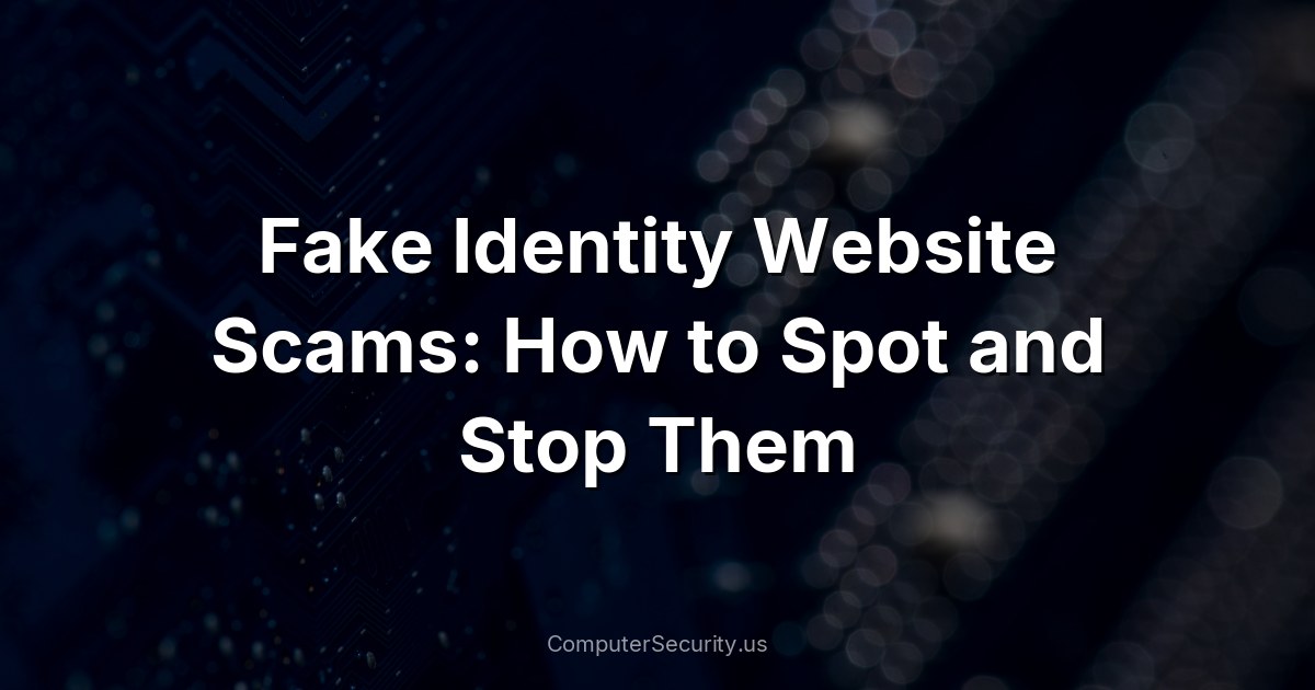Fake Identity Website Scams: How to Spot and Stop Them