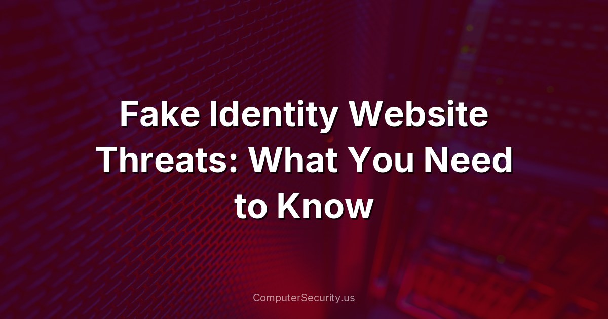 Fake Identity Website Threats: What You Need to Know