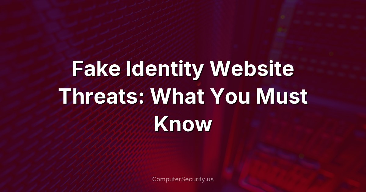 Fake Identity Website Threats: What You Must Know
