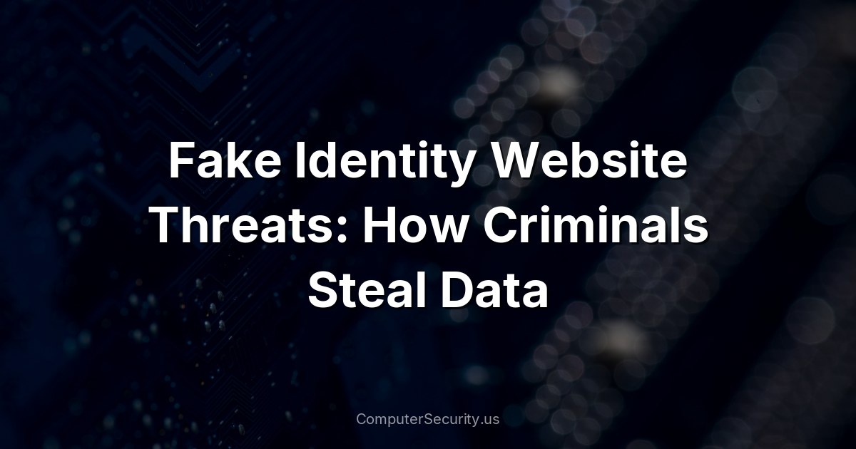 Fake Identity Website Threats: How Criminals Steal Data