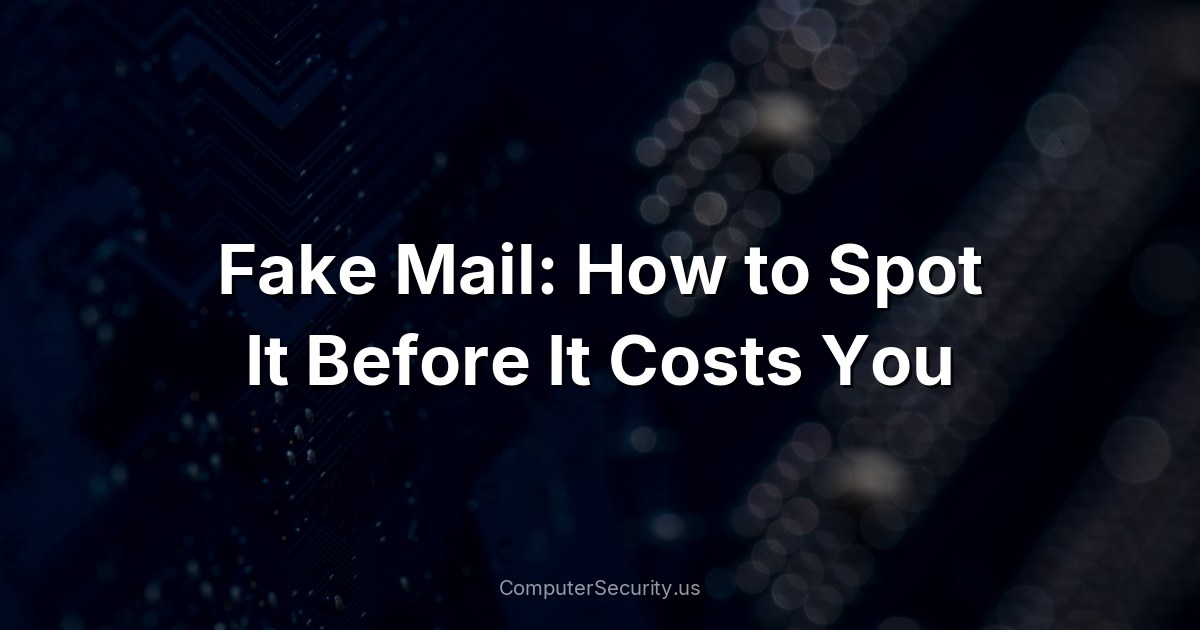 Fake Mail: How to Spot It Before It Costs You