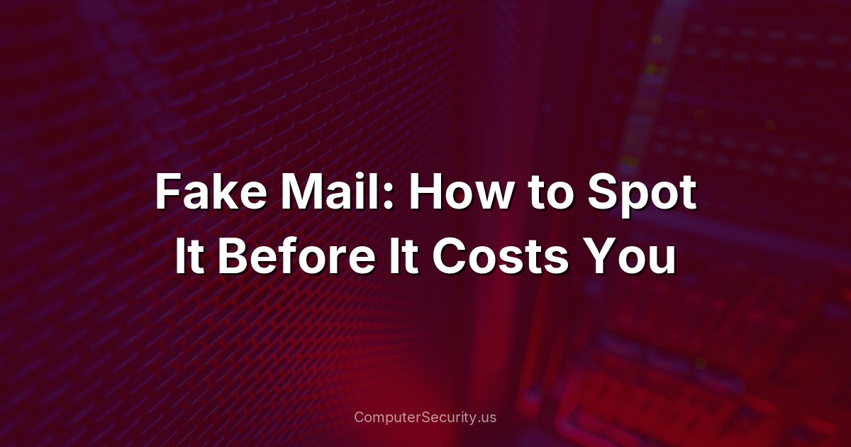 Fake Mail: How to Spot It Before It Costs You