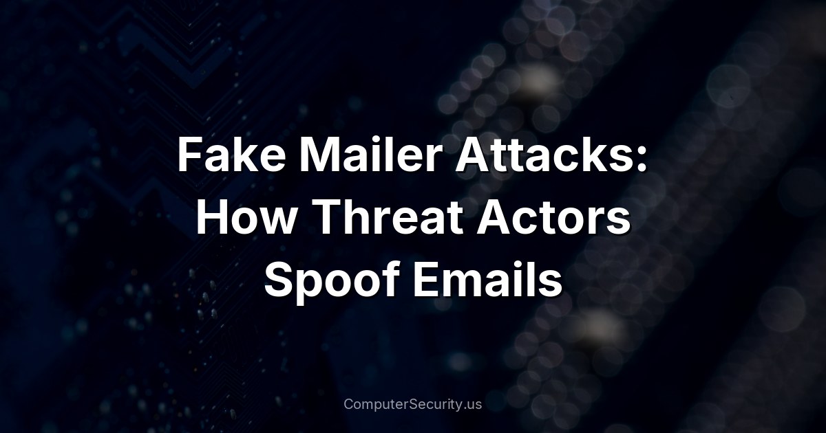 Fake Mailer Attacks: How Threat Actors Spoof Emails