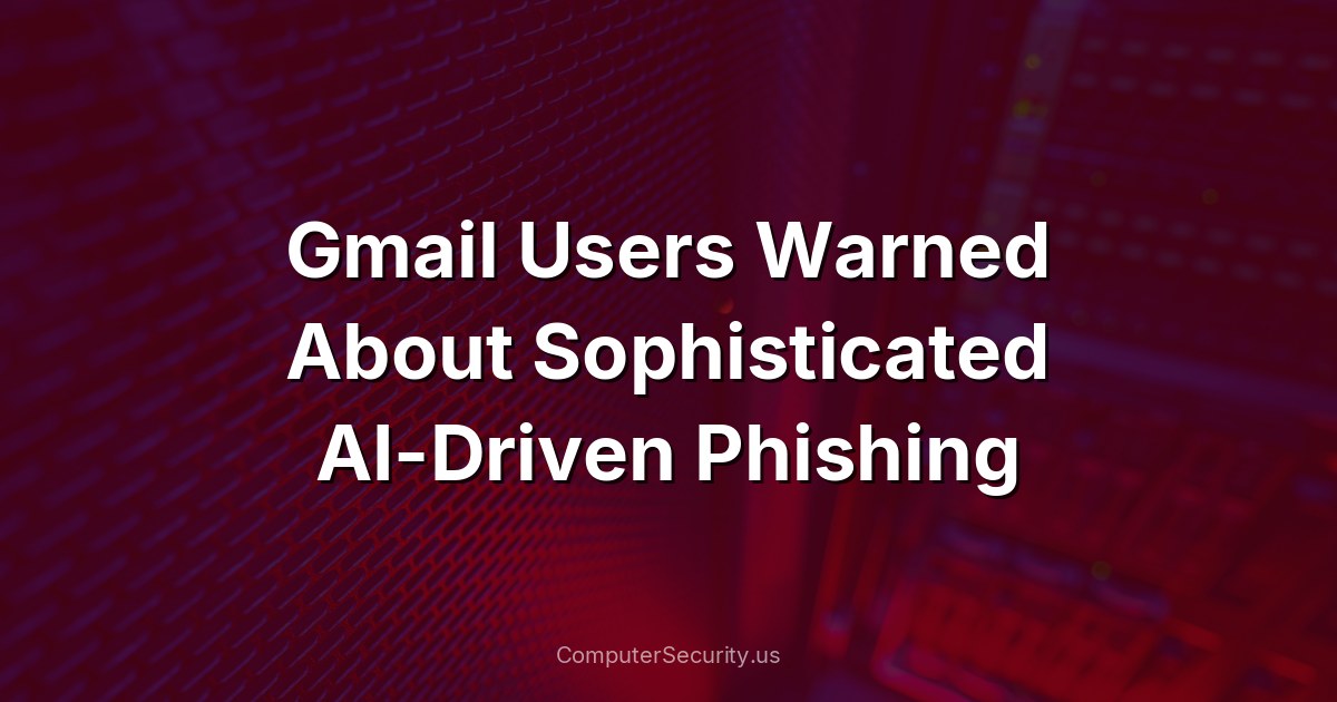 Gmail Users Warned About Sophisticated AI-Driven Phishing