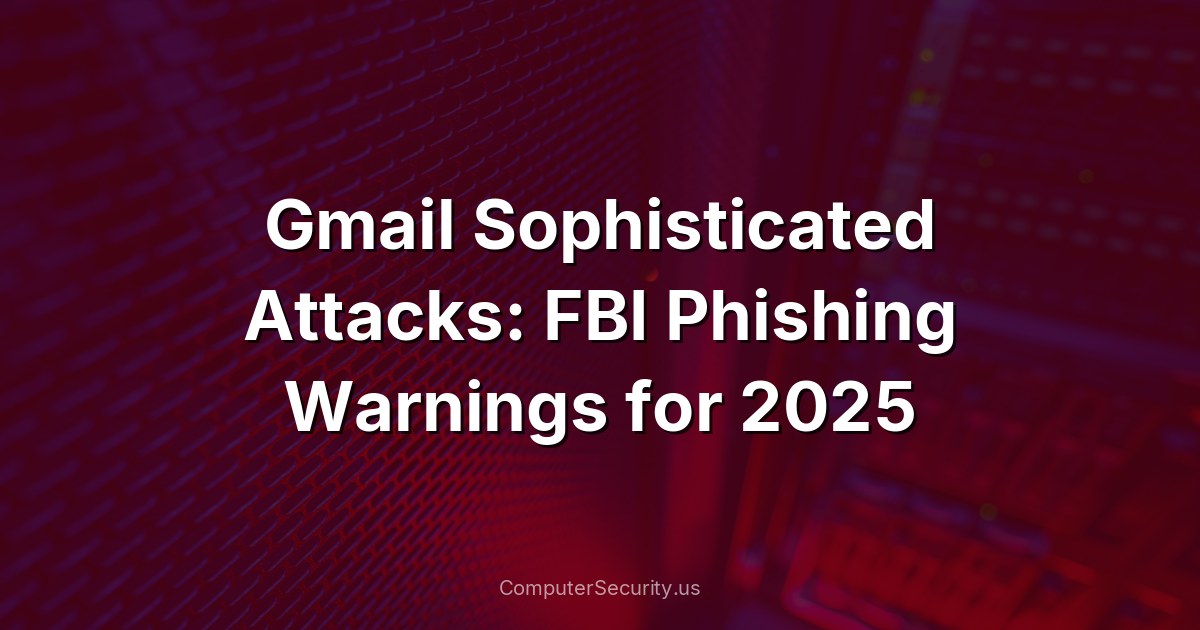Gmail Sophisticated Attacks: FBI Phishing Warnings for 2025