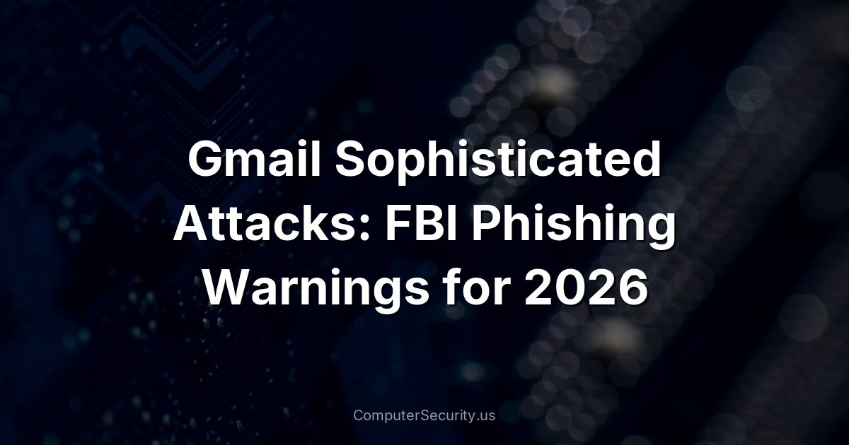 Gmail Sophisticated Attacks: FBI Phishing Warnings for 2026