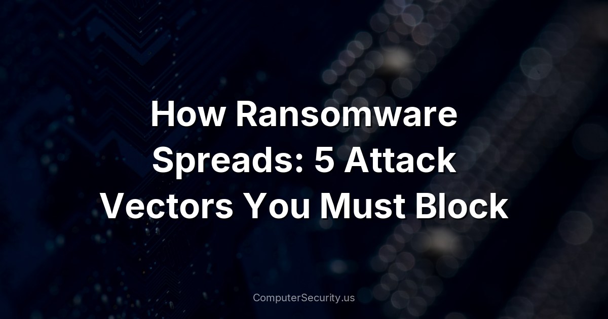 How Ransomware Spreads: 5 Attack Vectors You Must Block