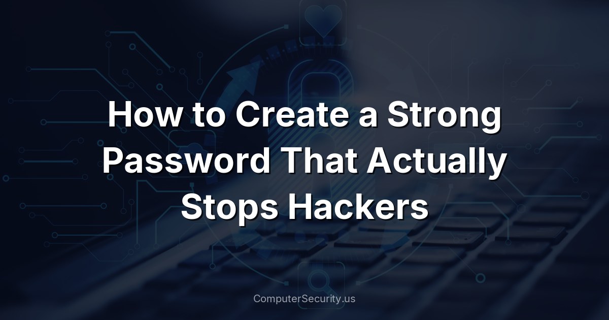 How to Create a Strong Password That Actually Stops Hackers