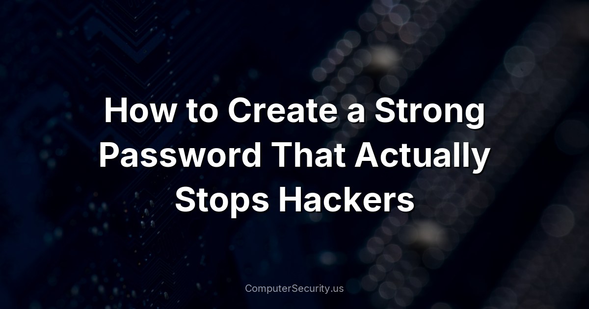 How to Create a Strong Password That Actually Stops Hackers