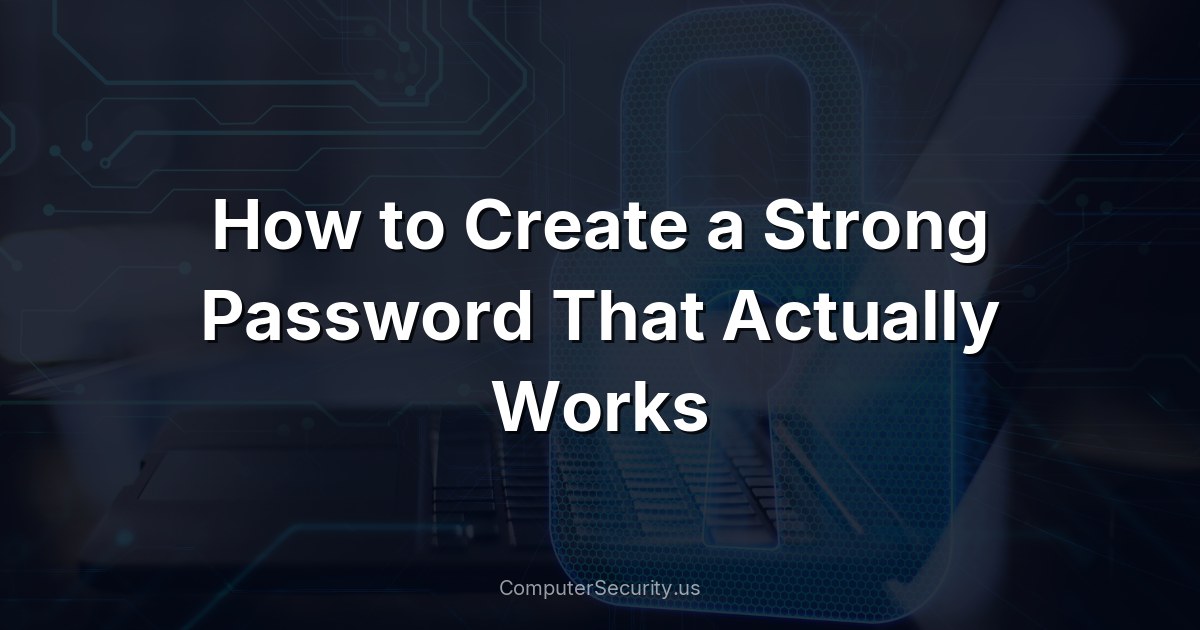 How to Create a Strong Password That Actually Works