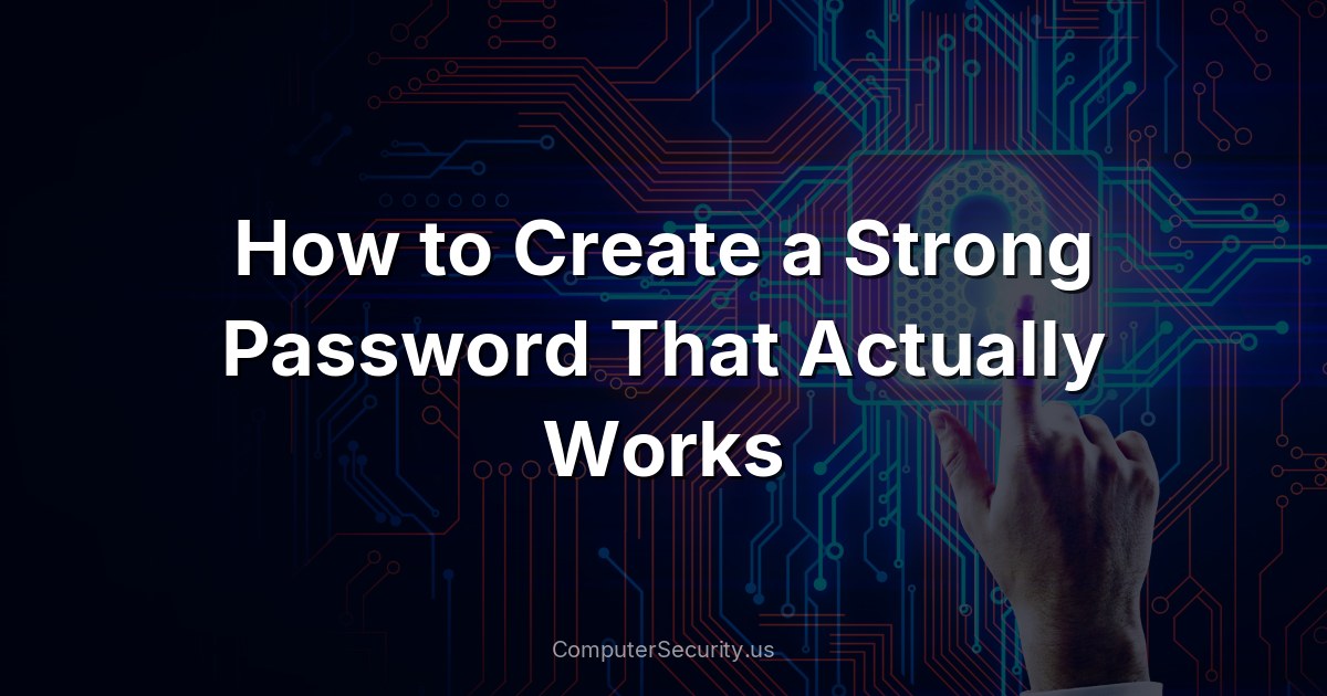 How to Create a Strong Password That Actually Works