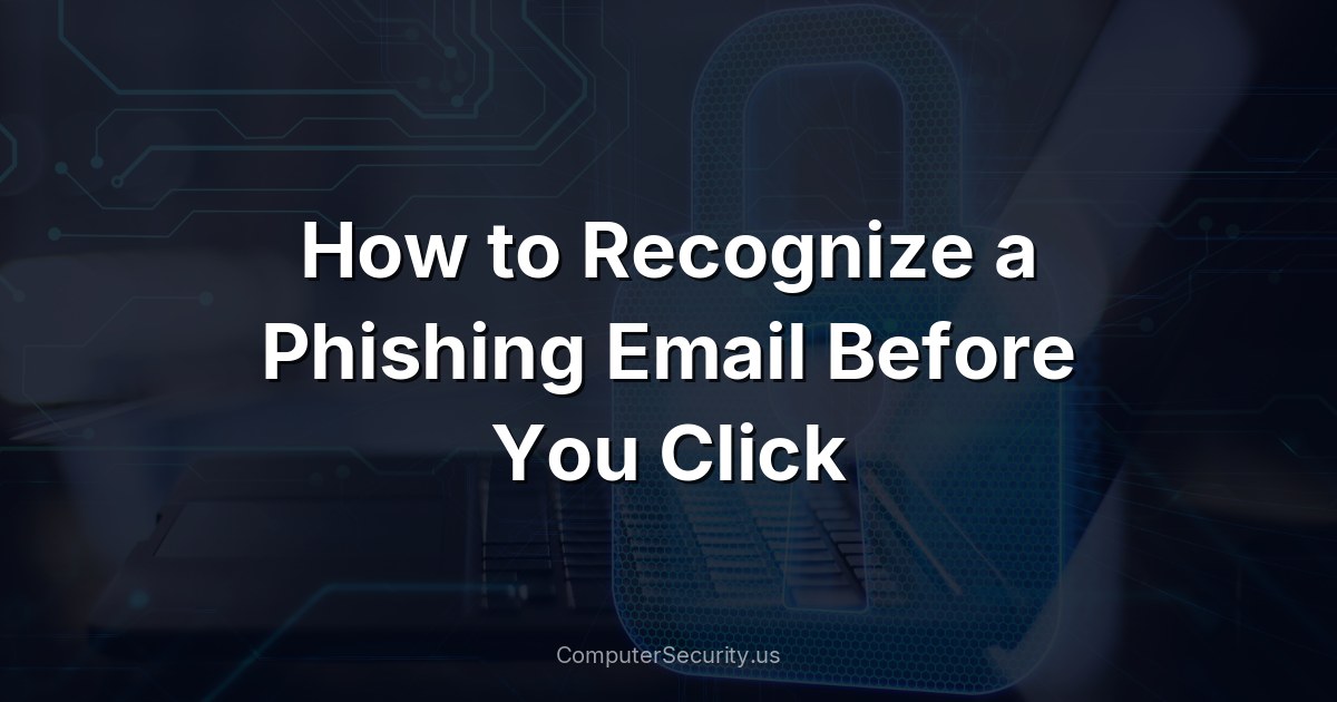How to Recognize a Phishing Email Before You Click