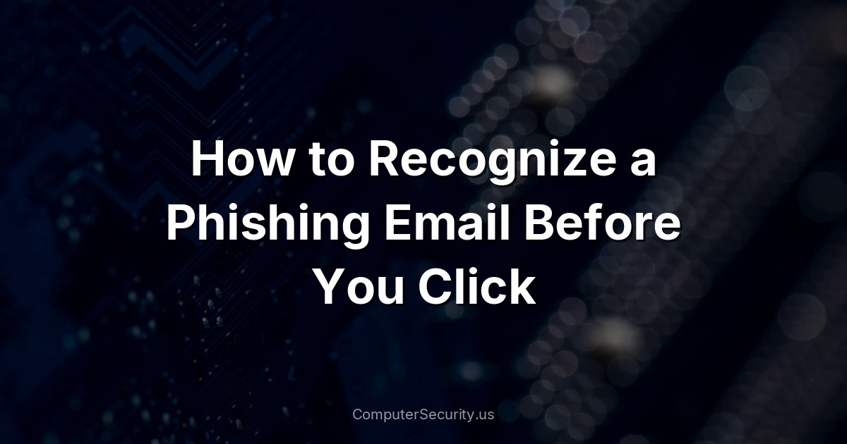 How to Recognize a Phishing Email Before You Click
